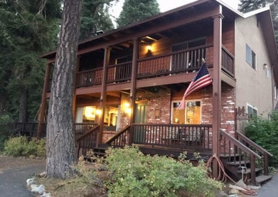 Photo of the cabin front porch and balcony